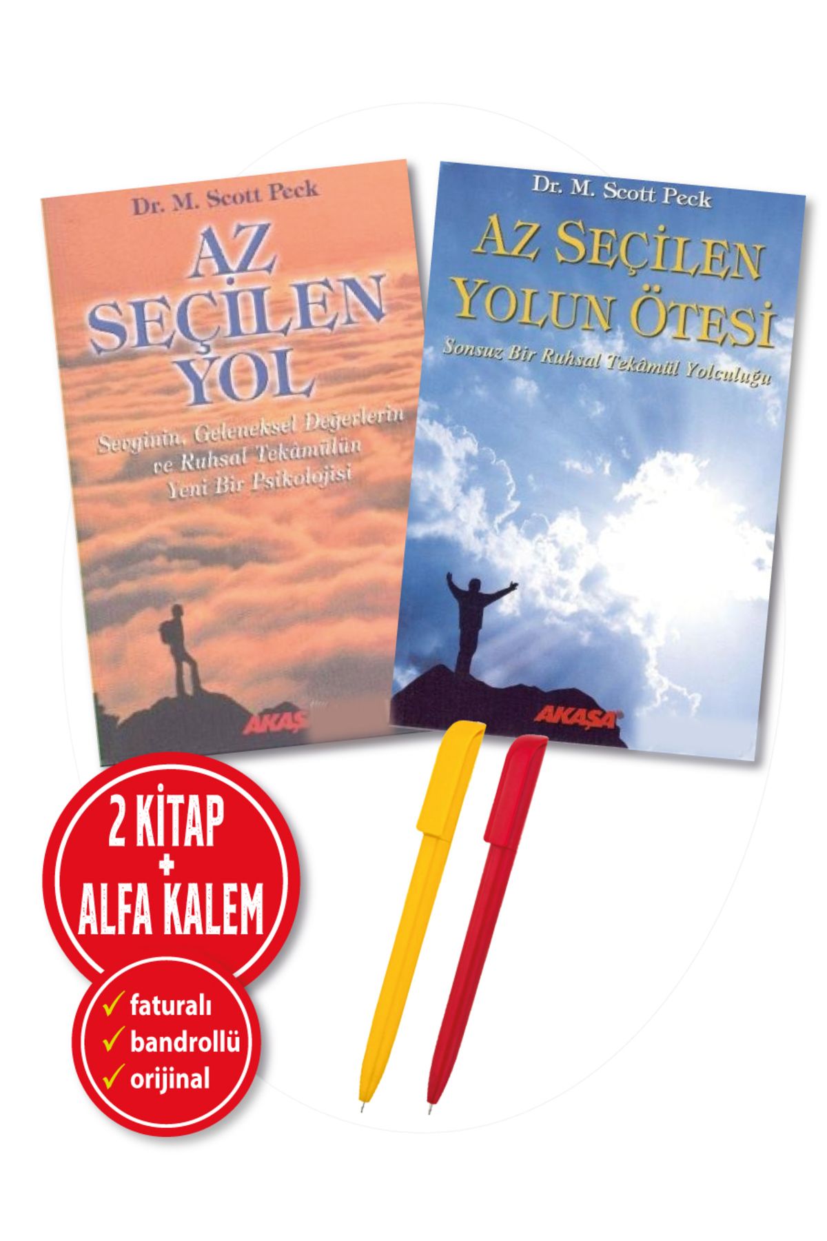 Akaşa Yayınları Alfa Kalem+ Scott Peck 2 Kitap(Az Seçilen Yol+Sınır+Az Seçilen Yolun Ötesi) Kişisel Gelişim YENİ
