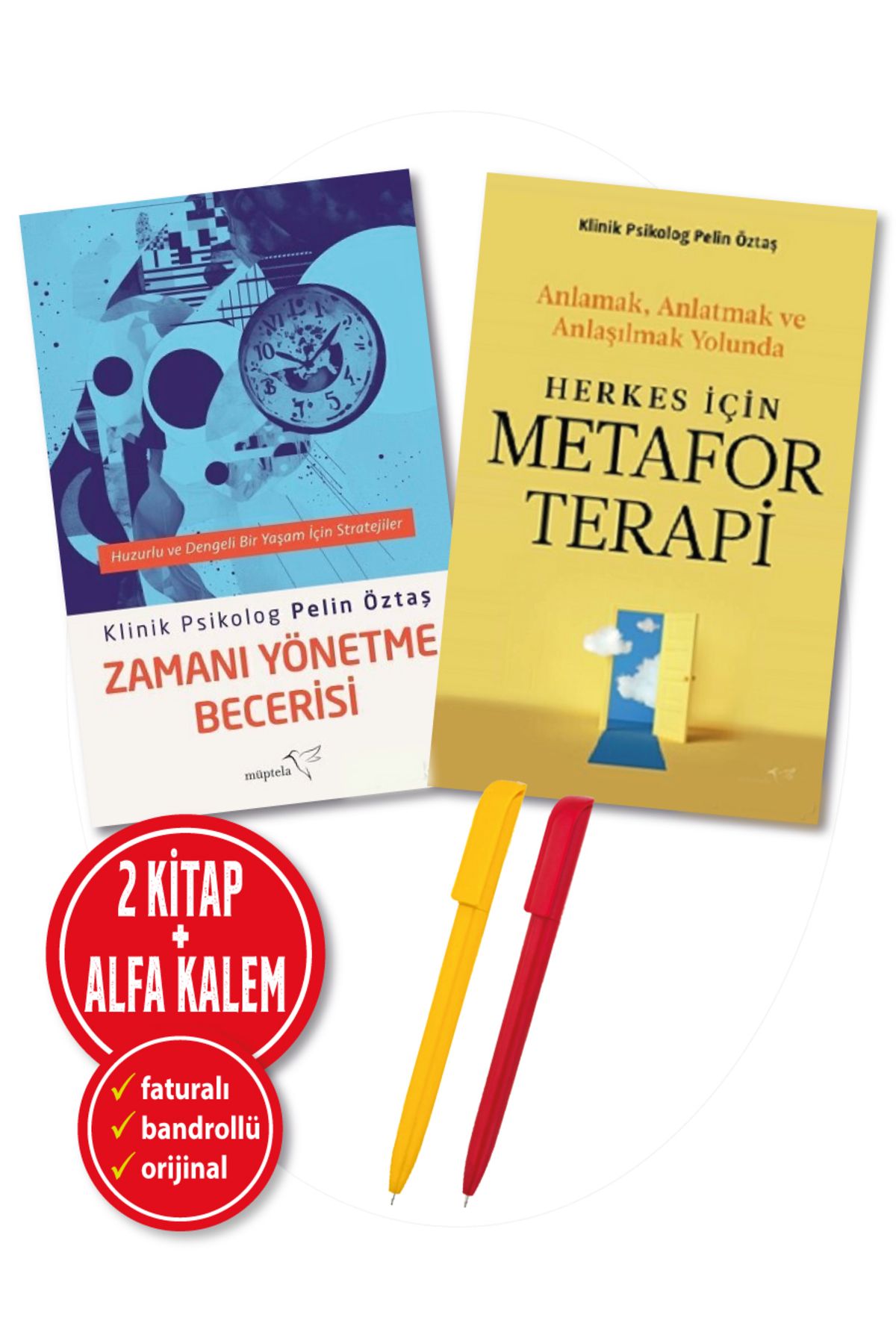 Müptela Yayınları Alfa Kalem+ Pelin Öztaş 2 Kitap(Zamanı Yönetme Becerisi+Herkes İçin Metafor Terapi) Kişisel Gelişim