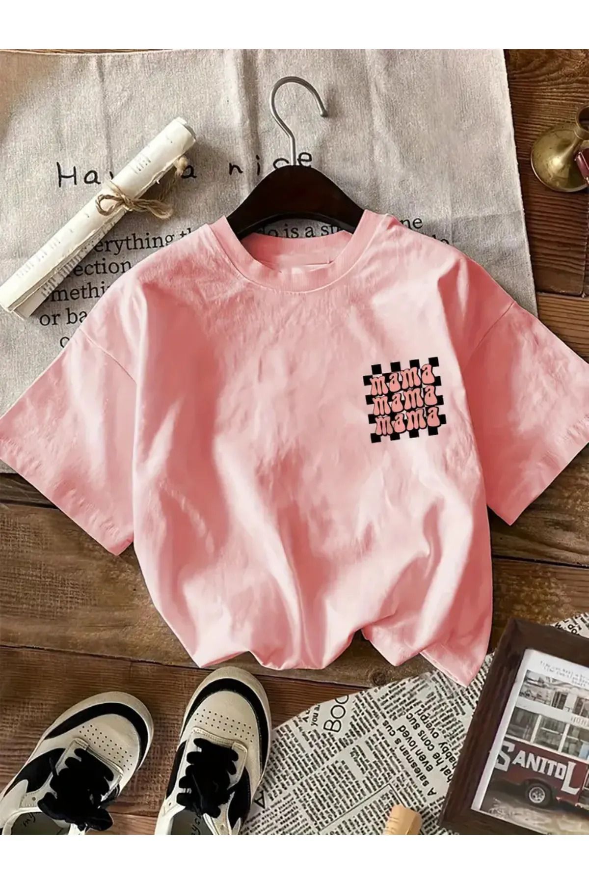 Koklonmoda Unisex Mama Baskılı Oversize T-Shirt