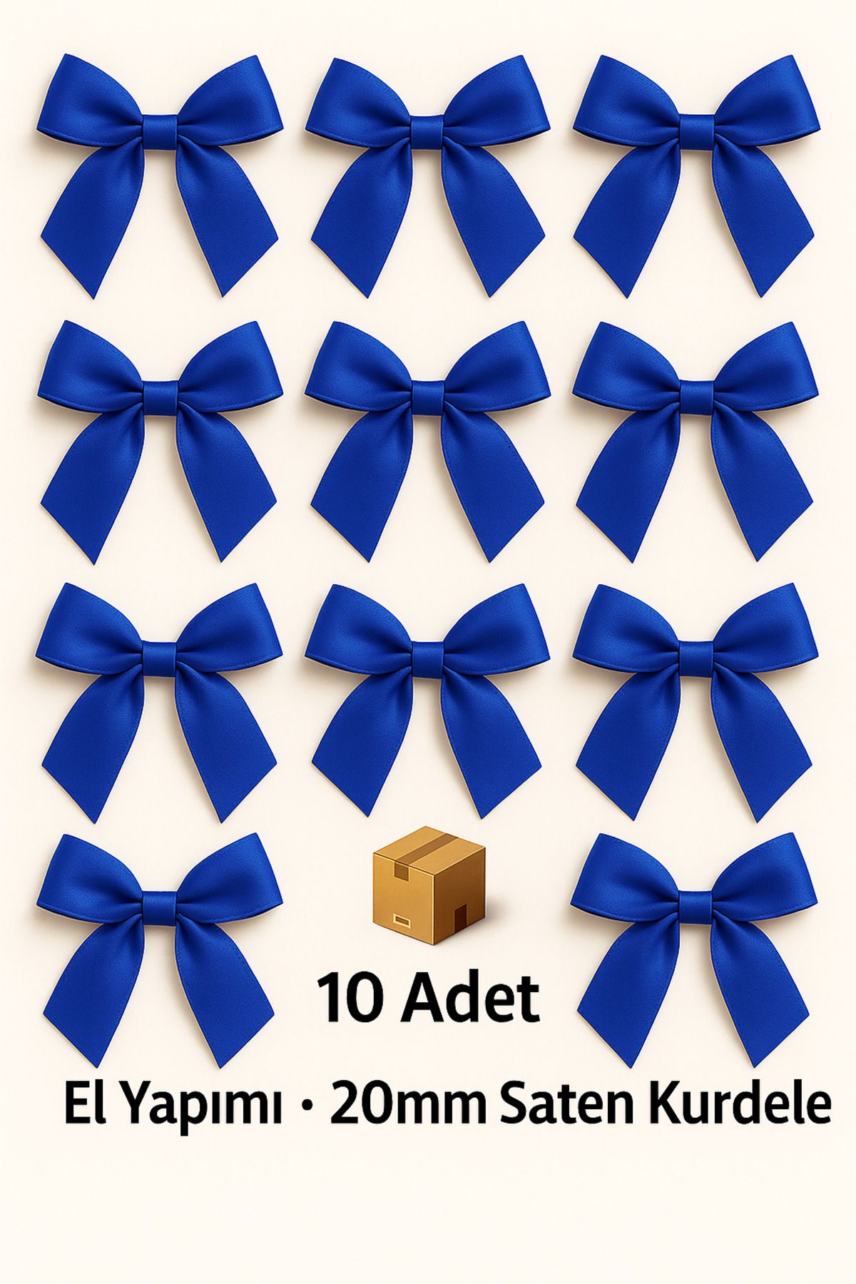 edalle 10 Adet Saten Fiyonk Kurdele 20mm Saten Kurdele