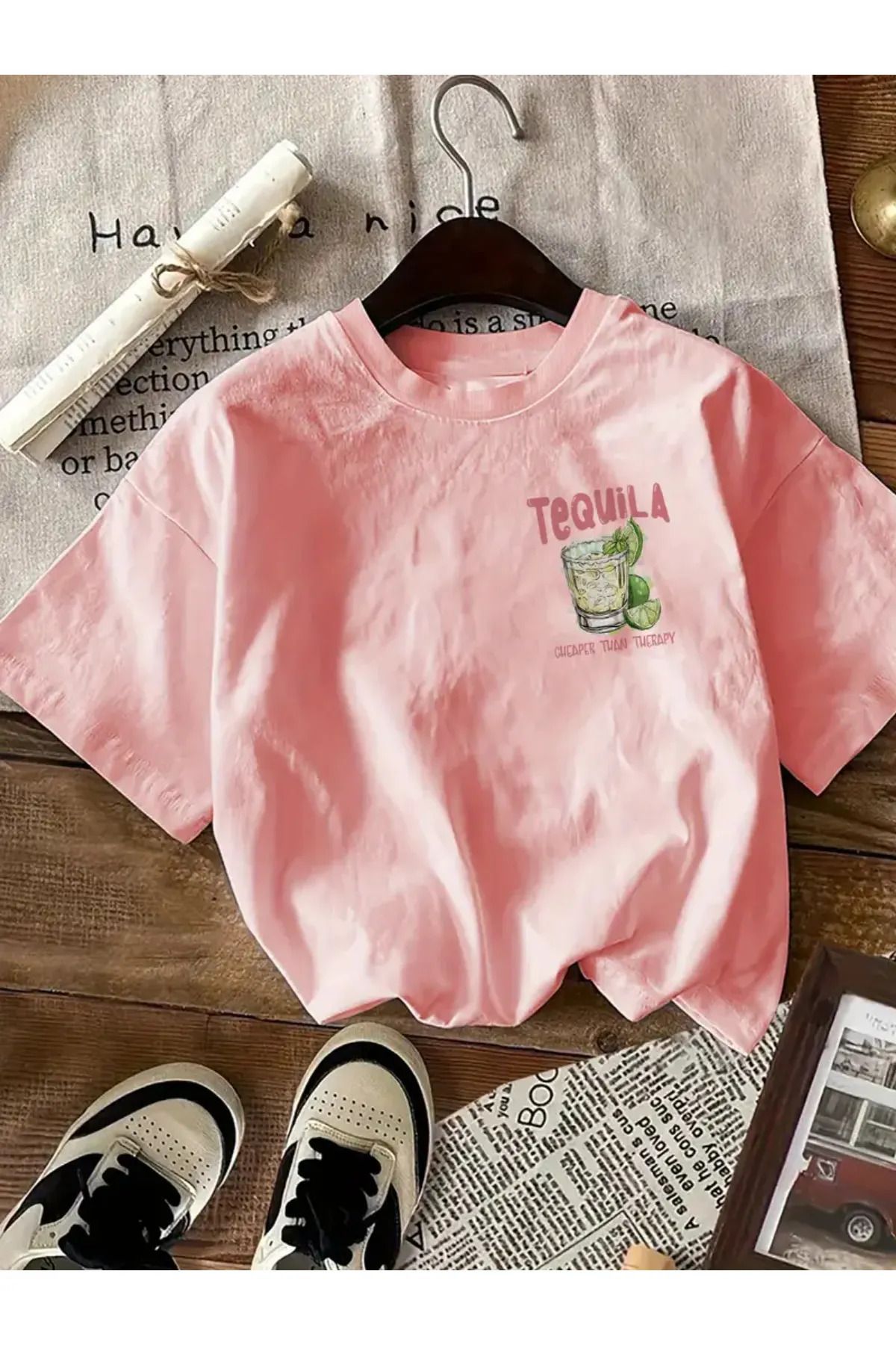 Koklonmoda Büyük Beden Unisex Tequila Baskılı Oversize T-Shirt