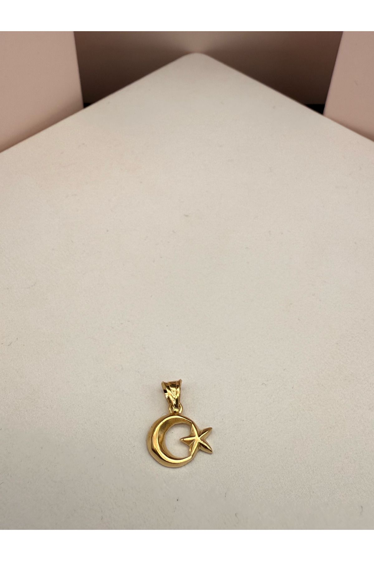 cengizjewellery 14 Ayar Ay Yıldız Türk Bayrağı Kolye Ucu