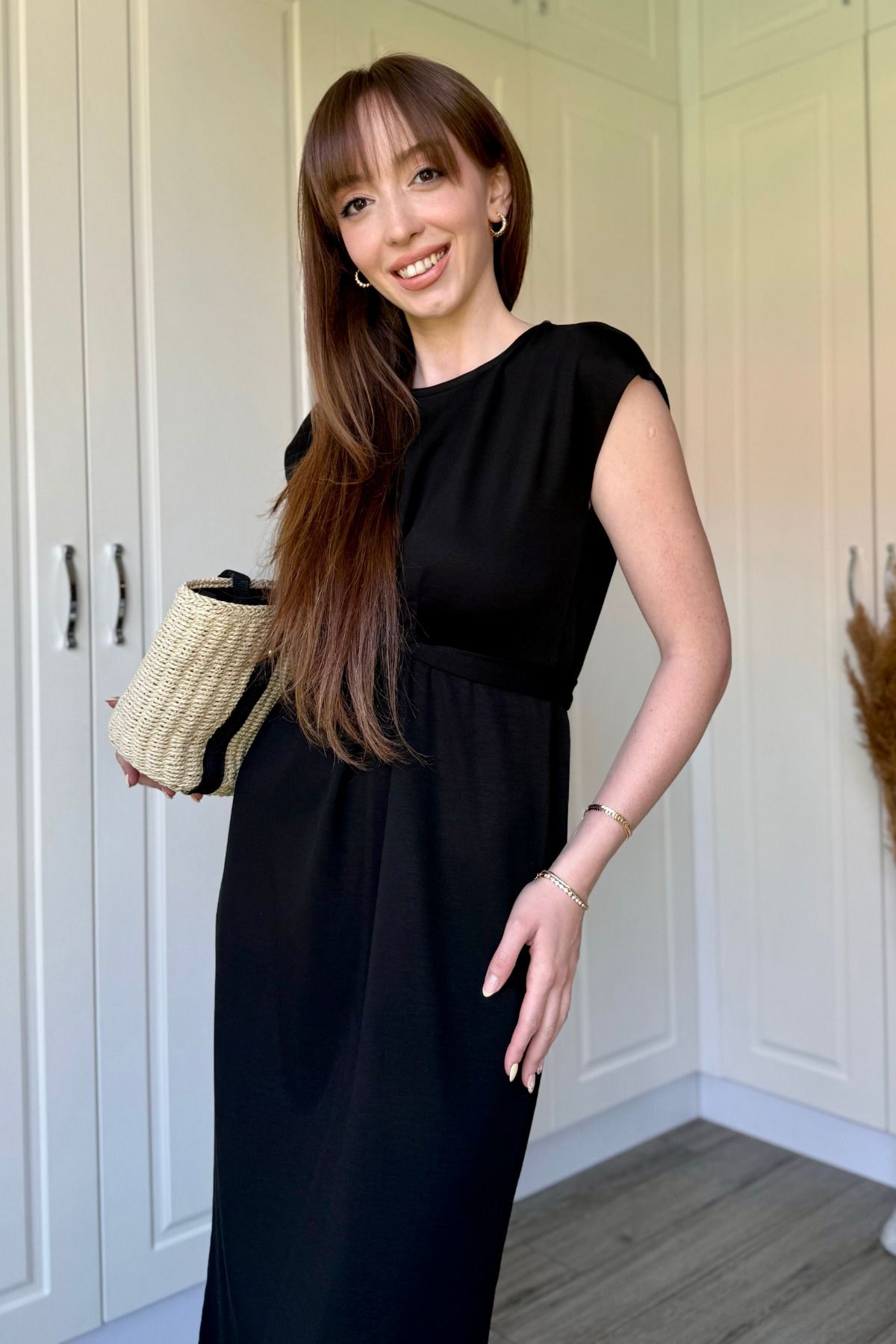 Dilay Gökoğlu Butik Önden Bağlamalı Midi Modal Elbise