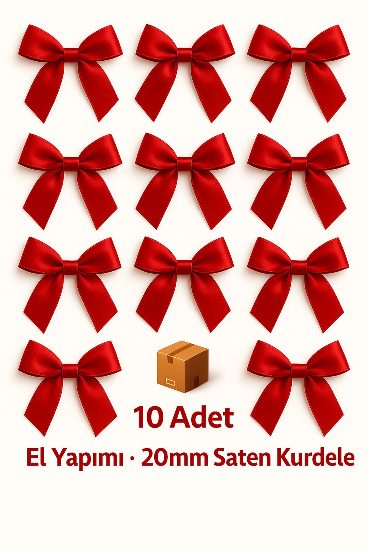 edalle 10 Adet Saten Fiyonk Kurdele 20mm Saten Kurdele