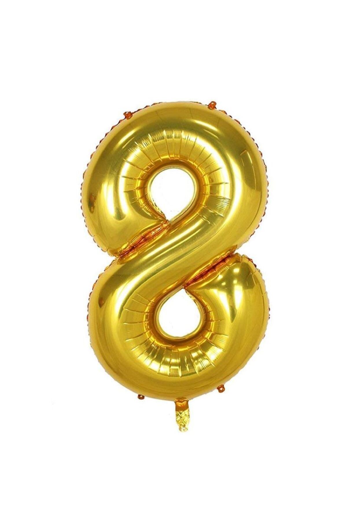 UVERTE 8 Yaş Gold Altın Renk Folyo Balon 34 İnç 80 cm Doğum Günü Kutlama Parti Balonu