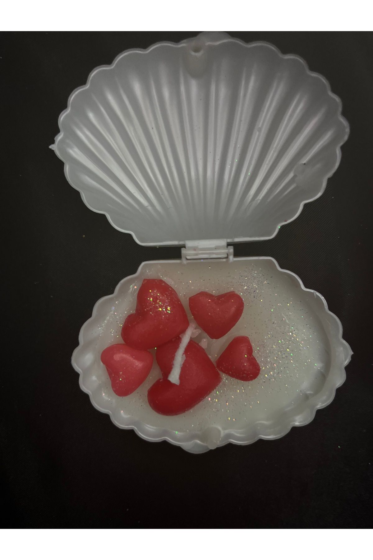 Nis Candle More İstiridye kutuda kalp detaylı mum