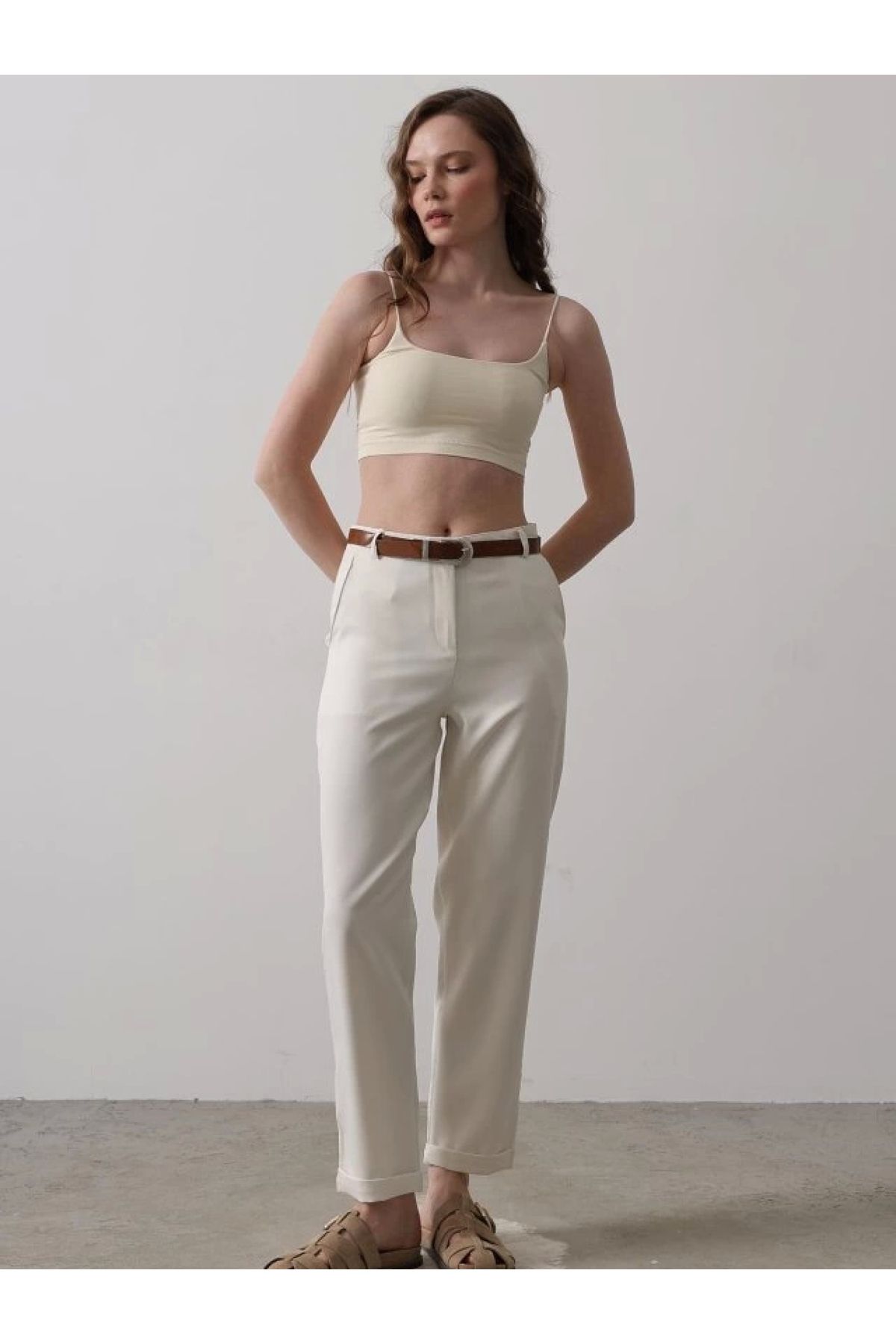 POLEXP Modern Havuç Pantolon - Ekru