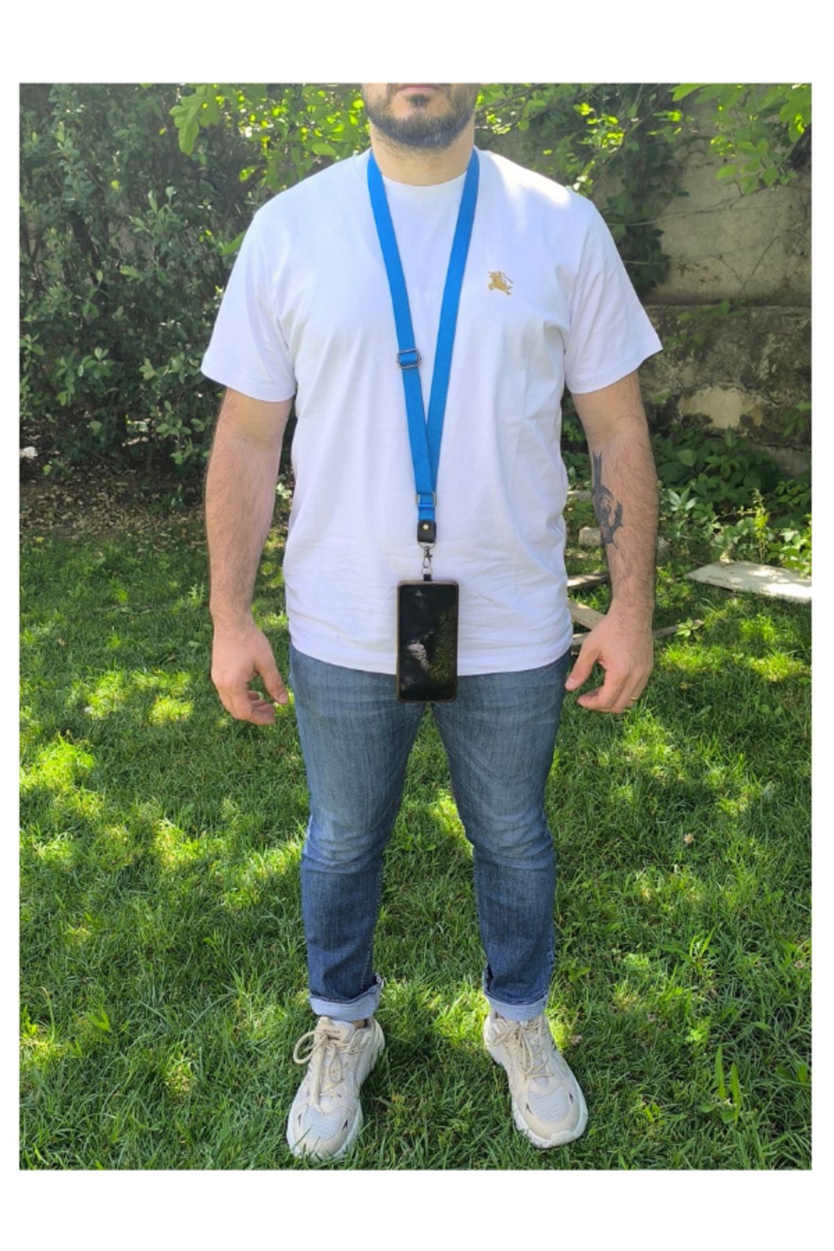 gampfa Telefon Boyun Askı Aparatı | Universal Uyumlu, Ayarlanabilir,Boyuna Takılan Telefon Askısı Mavii