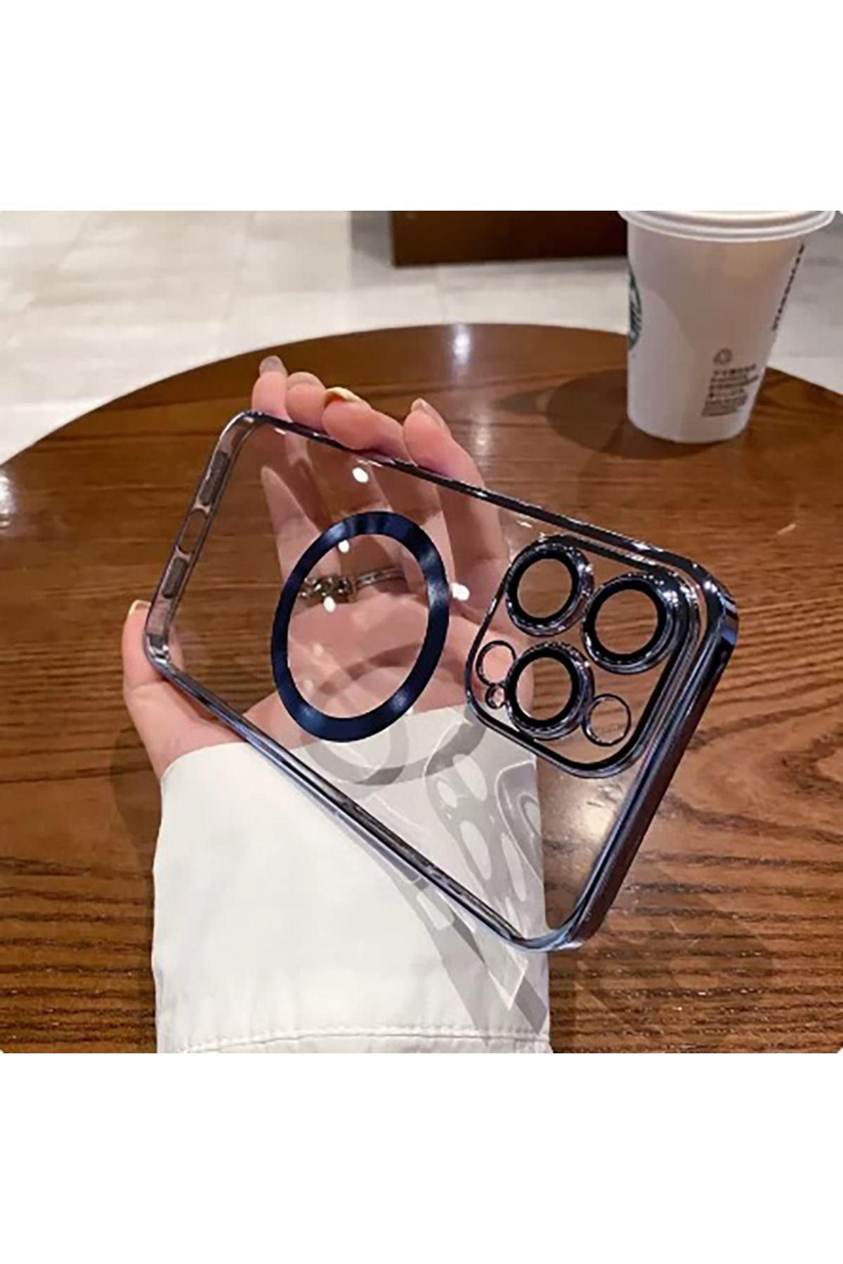 EDELFU iPhone 14 PRO MAX Kamera Lensli Magsafeli Kapak Yumuşak Darbe Emici Koruyucu Kılıf
