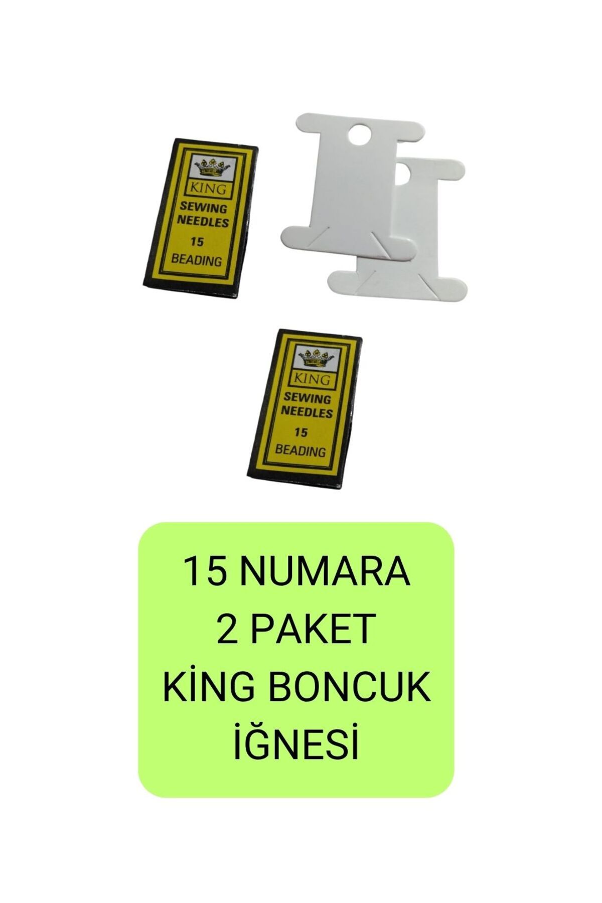 Eskişehir hobi sanat King 15 Numara 2 Paket Kum Boncuk Miyuki iğnesi EsnekYumuşak Ve 2 Adet iplik Sarma Kartı
