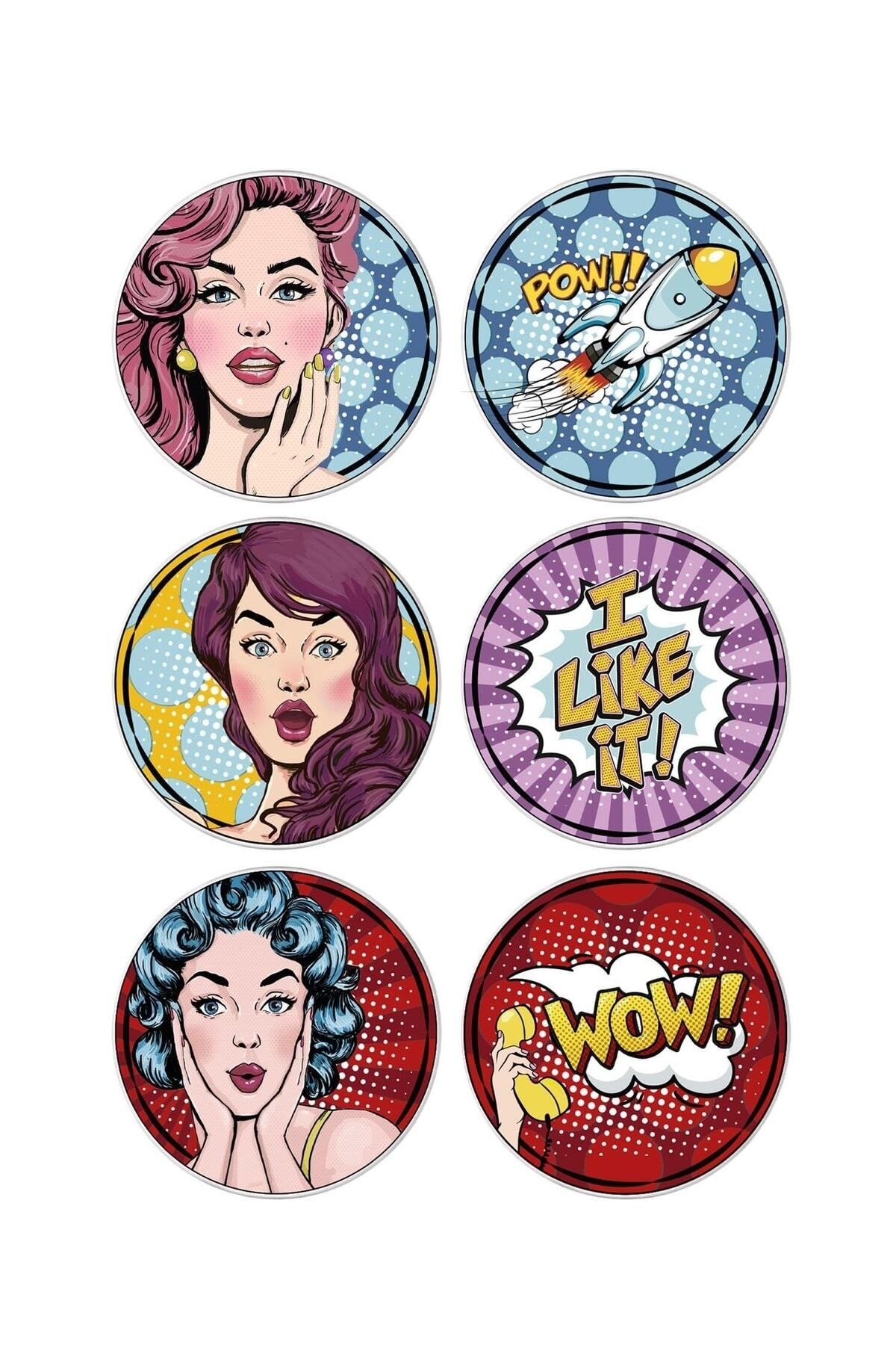 GUNES ZUCCACIYE Popart Girls Pasta Tabağı 6 Lı Set 19 Cm