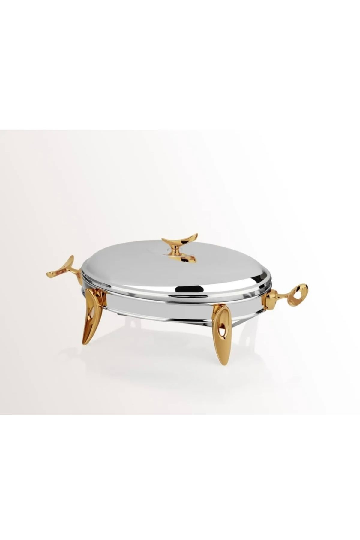 Barok Sunumluk gold mum ısıtıcılı