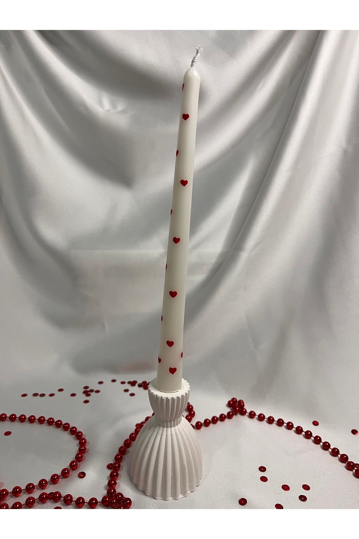 Nis Candle More Kalp detaylı şamdan mum