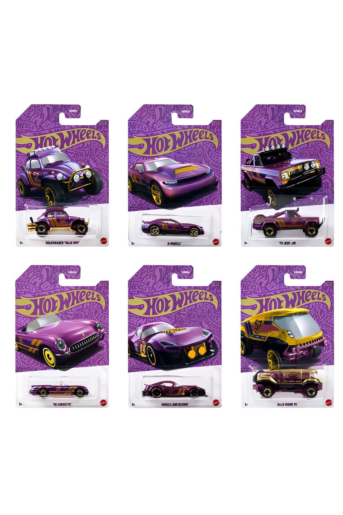 HOT WHEELS 57.Yıl Özel 6'lı Uzun Kart Set (Chase)
