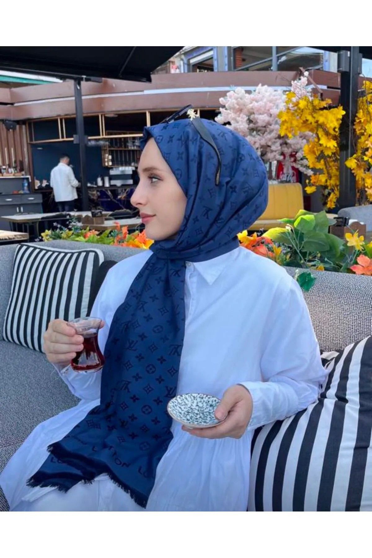 CUOCA LOUNGE Ithal çift taraflı kaşmir ipek şal