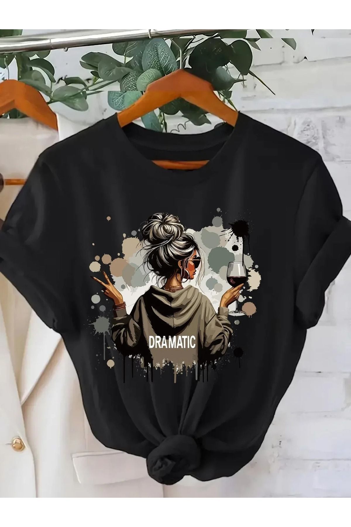 Massgai Unisex Dramatic Women Baskılı Oversize %100 Pamuk T-shirt