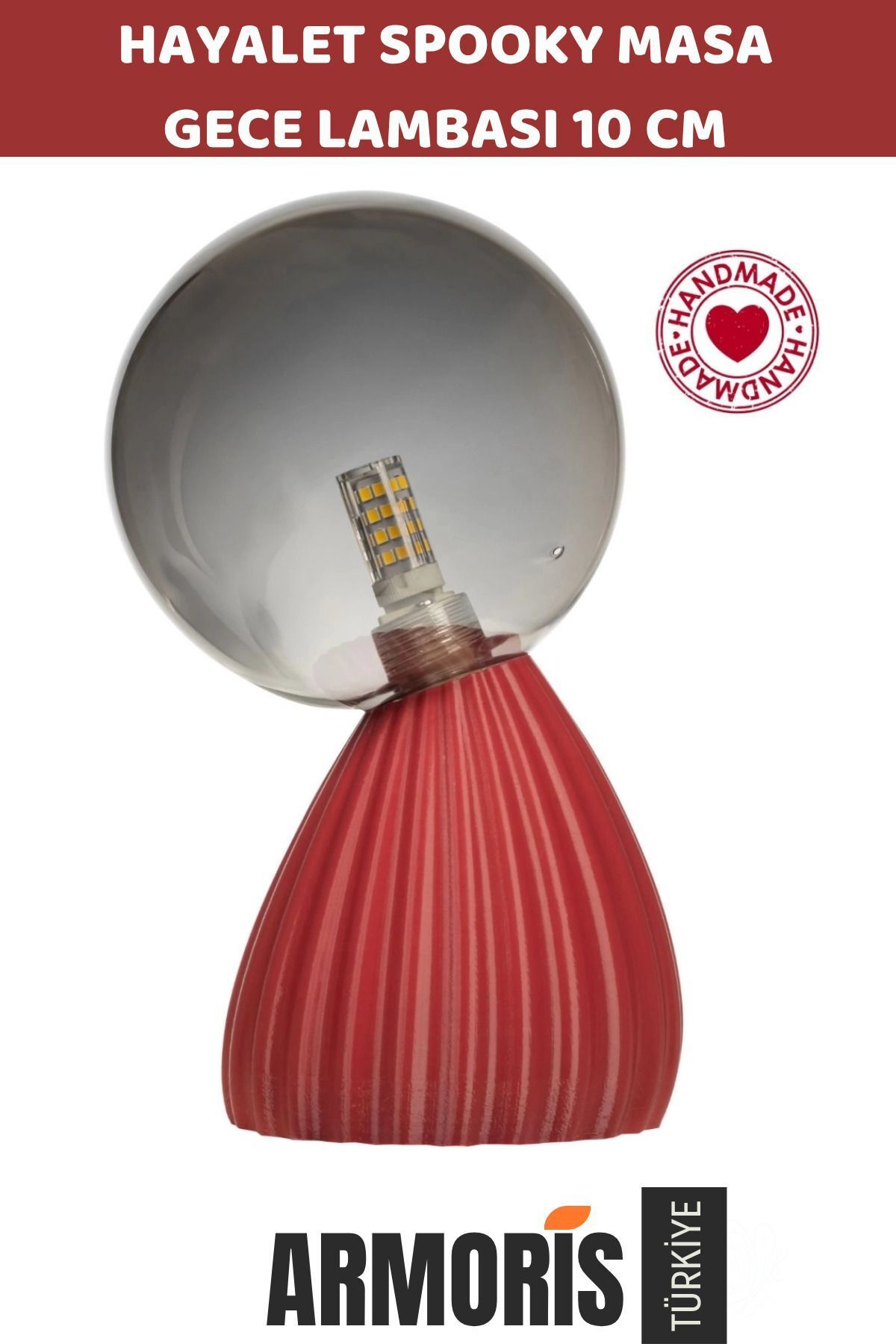SerenityHaven Yeni Handmade Dekoratif Şık Biyobozunur Plastik 10Cm Dimmer Kablolu Hayalet Spooky Masa Gece Lambas