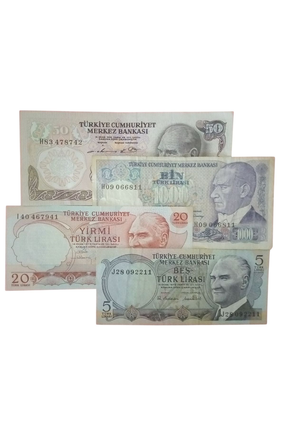 Yediotuz 6. 7. Emisyon Koleksiyon Kağıt Para Eski Para Koleksiyon Başlangıç Setleri Antika Darpane