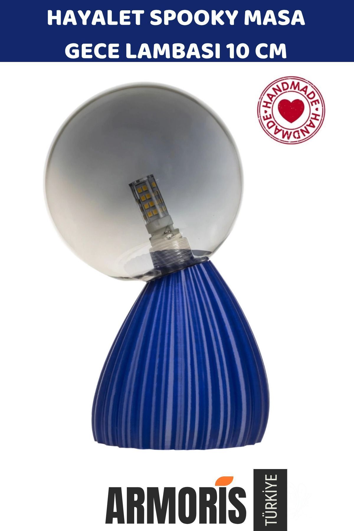 SerenityHaven Yeni Dekoratif Şık Biyobozunur Plastik 10 Cm On/Off Düğmeli Hayalet Spooky Masa Gece Lambası