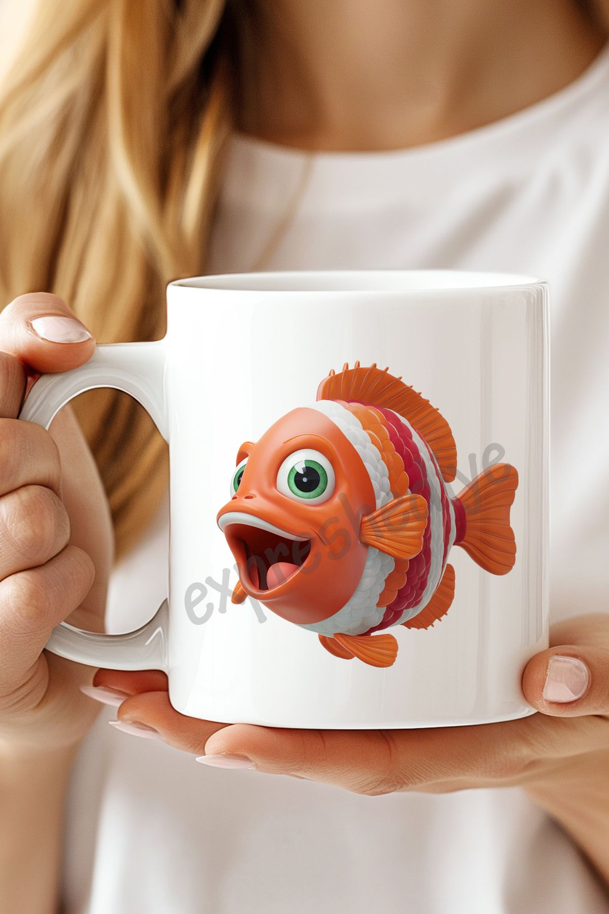 expreshediye 3D Balıklı Bardak, 3D Balık Kupa Bardak
