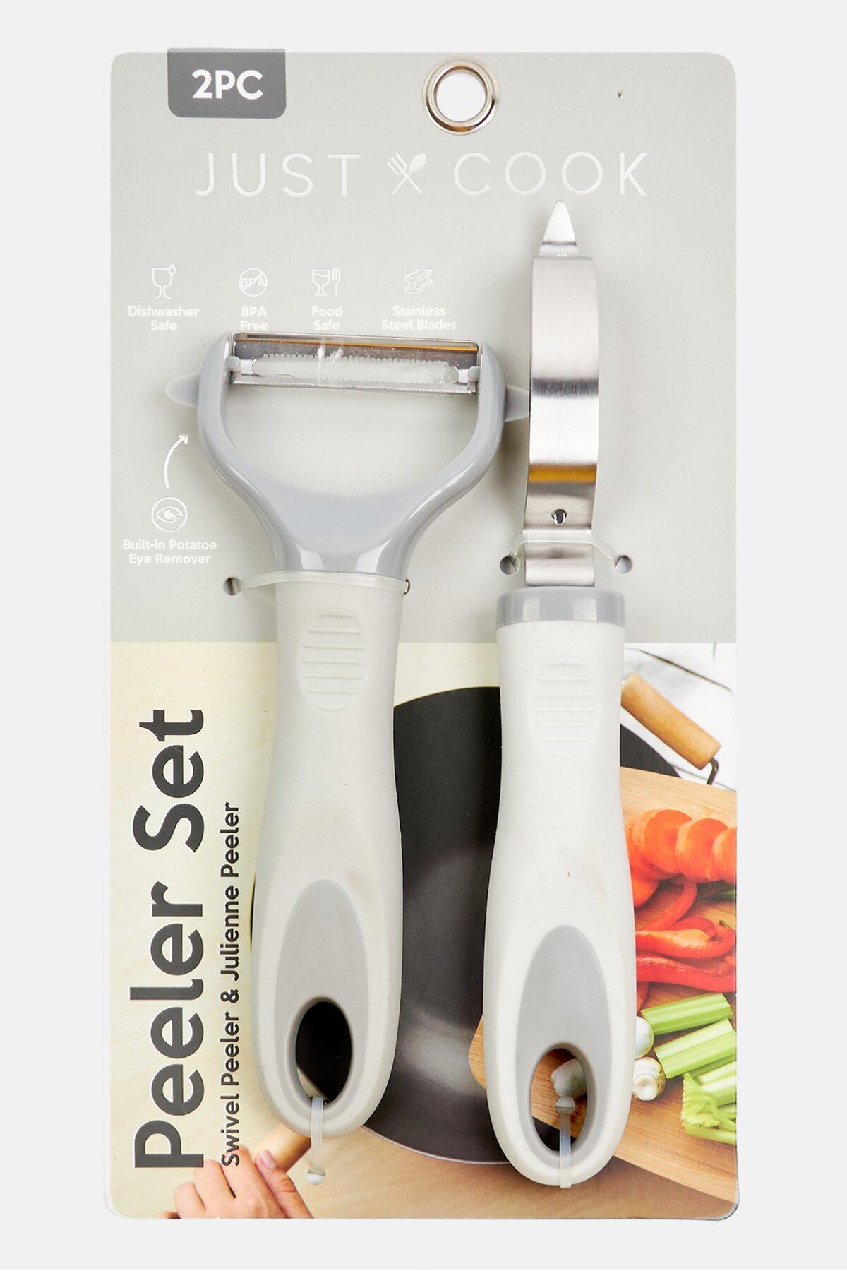 Just Cook-2 Pieces Peeler Set, Grey/Silver 1