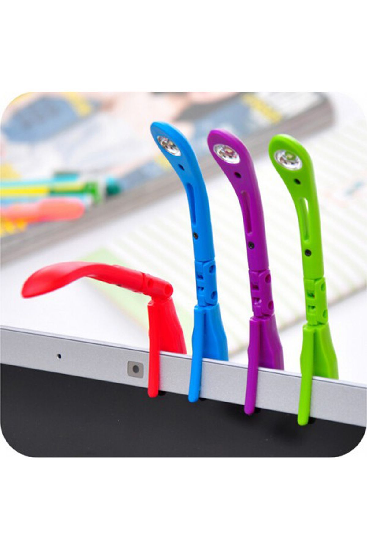 SerenityHaven Klipsli Mini Kitap Okuma Işığı Oynar Gövde Led Kitap Okuma Lambası (Ebat: 13 cm) (1 ADET)