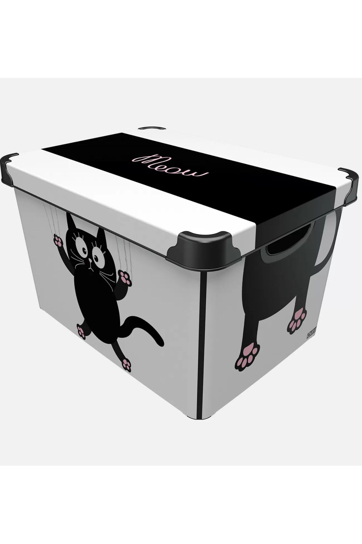 QUTU 20 Lt Meow Cat Kedi 41x30x24 Kapaklı Saklama Kutusu Style Box Düzenleyici Dekoratif Kutu