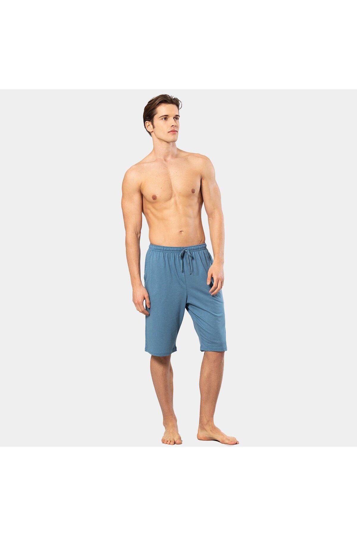 NazikEndam cachare Modal Bermuda Tek Alt 2172/İndigo
