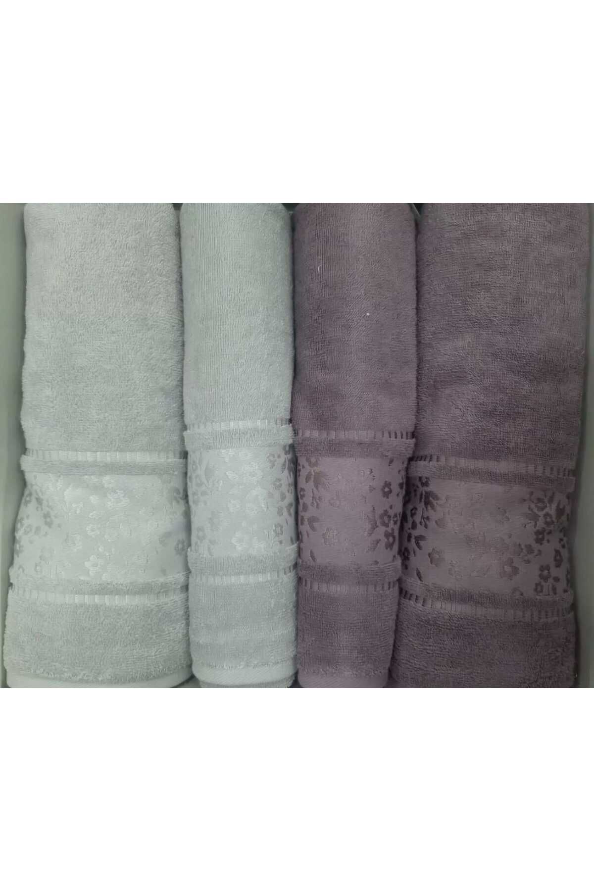 Özdilek ÖZDİLEK CAMELLIA GRİ- PEMBE BEST SET HAMAM TAKIMI