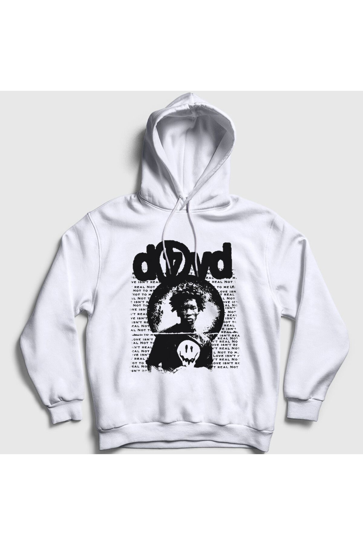 Presmono Unisex Beyaz Love Müzik D4vd Kapüşonlu Sweatshirt 550367tt