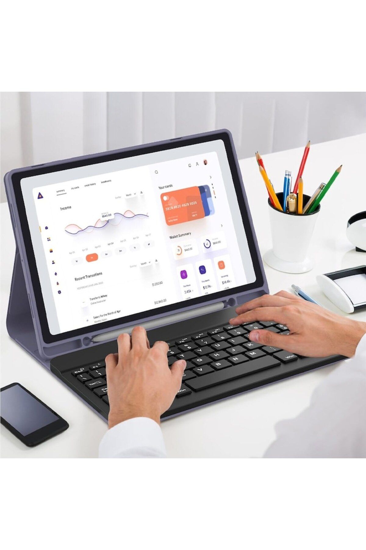 Optim Solution-FlexPro Tablet Case for Samsung Galaxy Tab S9 FE Plus, Full Protection, Stand Function, Support 3