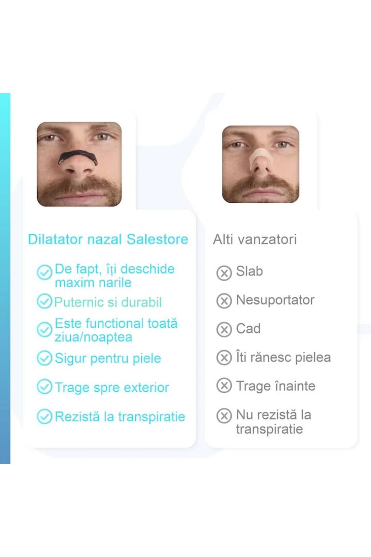 Salestore-Magnetic 4 nasal dilators with different sizes, 30 nose strips, applicator, increases oxygen intake 5