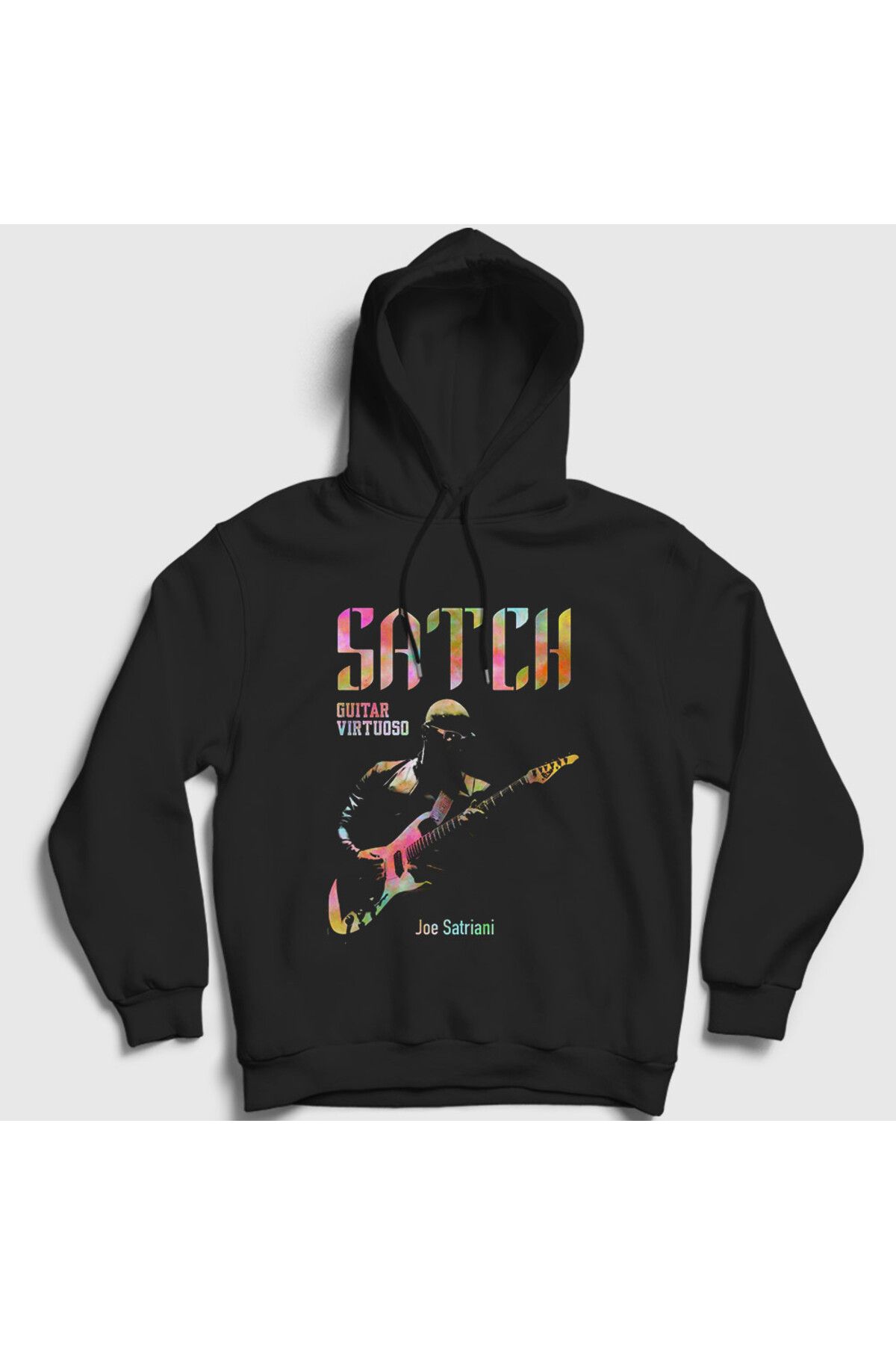 Presmono Unisex Siyah Satch Gitarist Hediye Joe Satriani Kapüşonlu Sweatshirt 551307tt