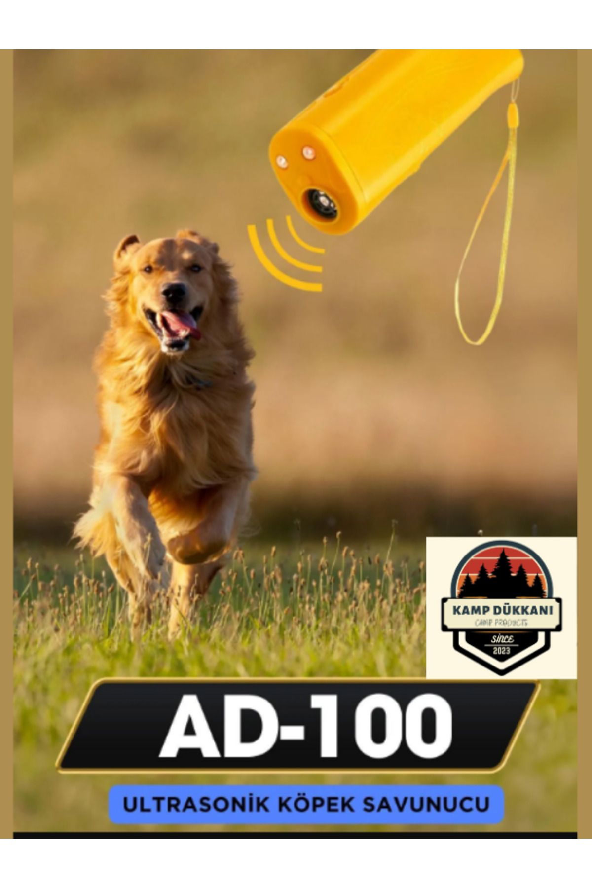 kamp dükkanı AD-100 Ultrasonik 150 DB Uzun Menzilli Köpek Savunma ve Eğitici Ses Cihazı KK01