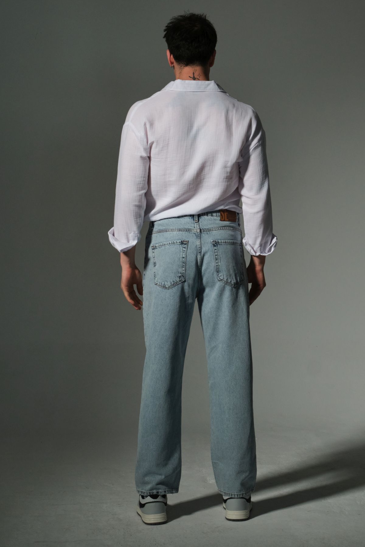Domoda-"100% Cotton Jean Fabric Straight Leg Casual Baggy Men's Pants @Mantova 5