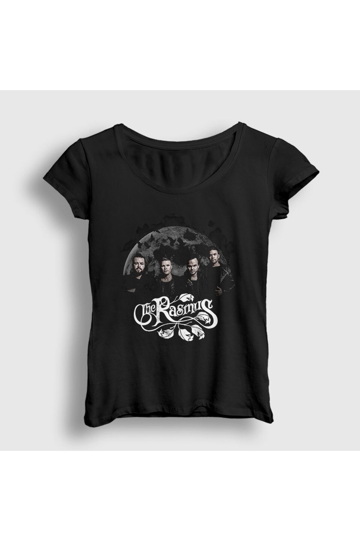 Presmono Kadın Siyah Band Müzik The Rasmus T-Shirt 548001tt