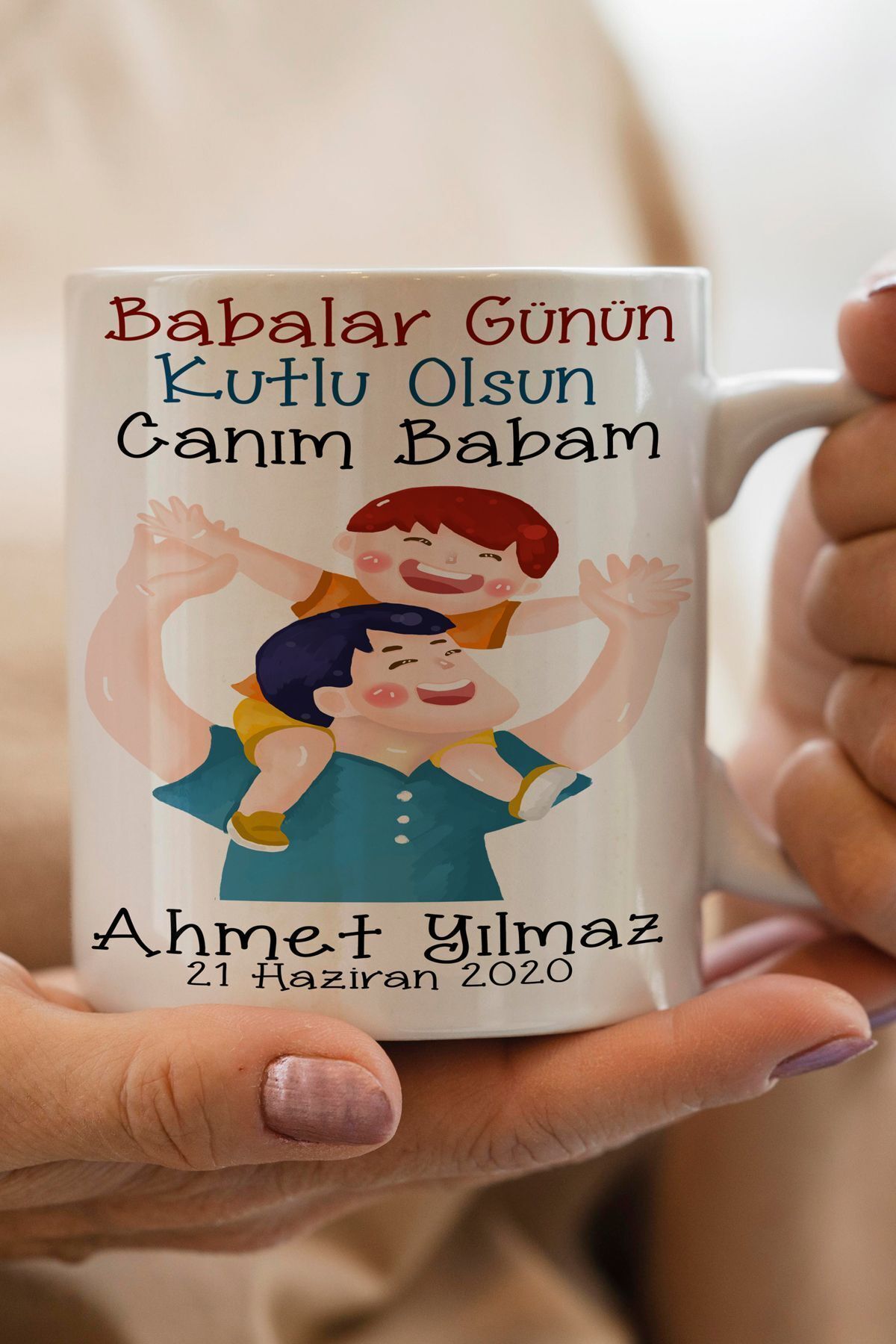 BİBANAPROMOSYON KİŞİYE ÖZEL BABALAR GÜNÜ TEMALI KUPA BARDAK