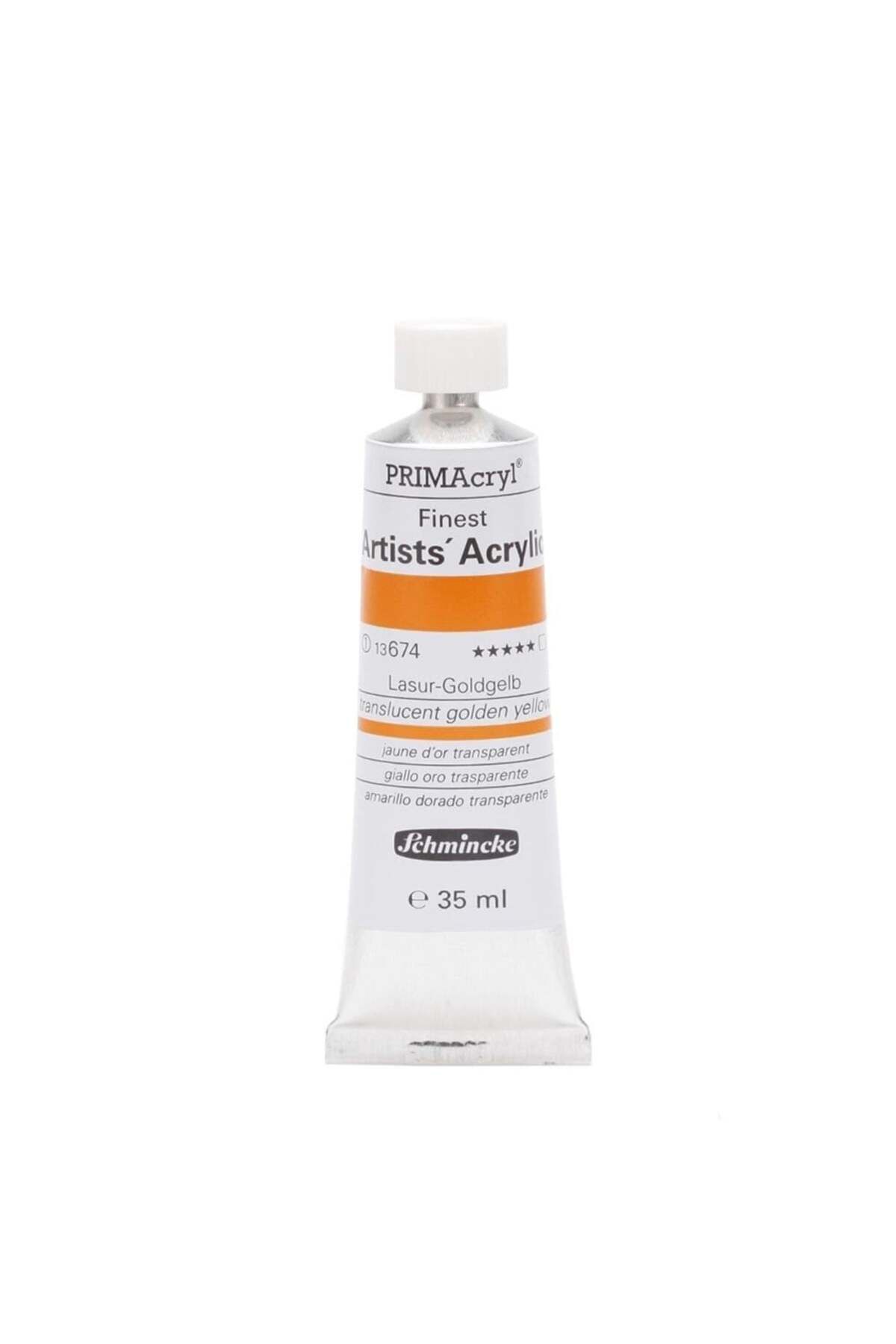 Schmincke Primacryl Artist Akrilik Boya 35 ml Seri 1 674 Translucent Golden Yellow