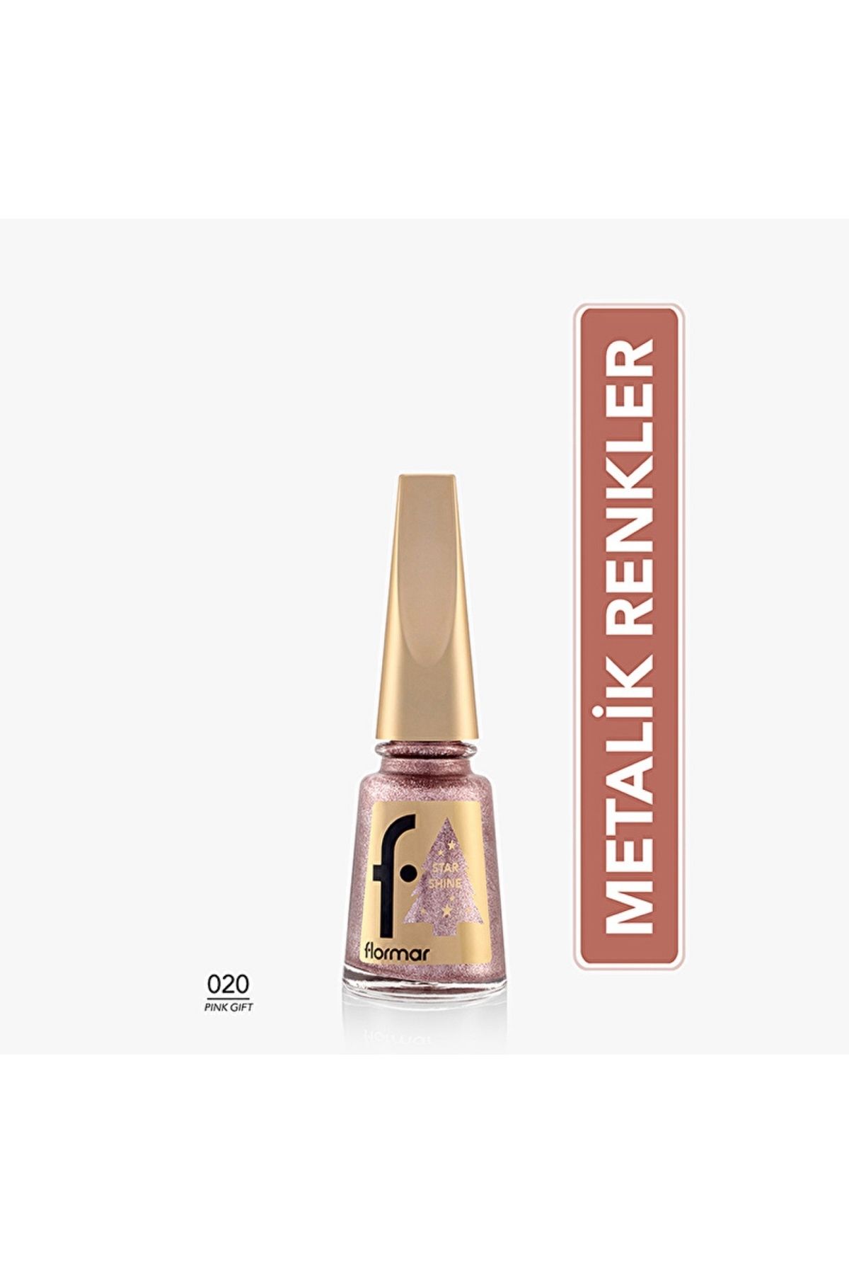Flormar Star Shine Yoğun Pigmentli Metalik Görünümlü Oje / 020 Pink Gift