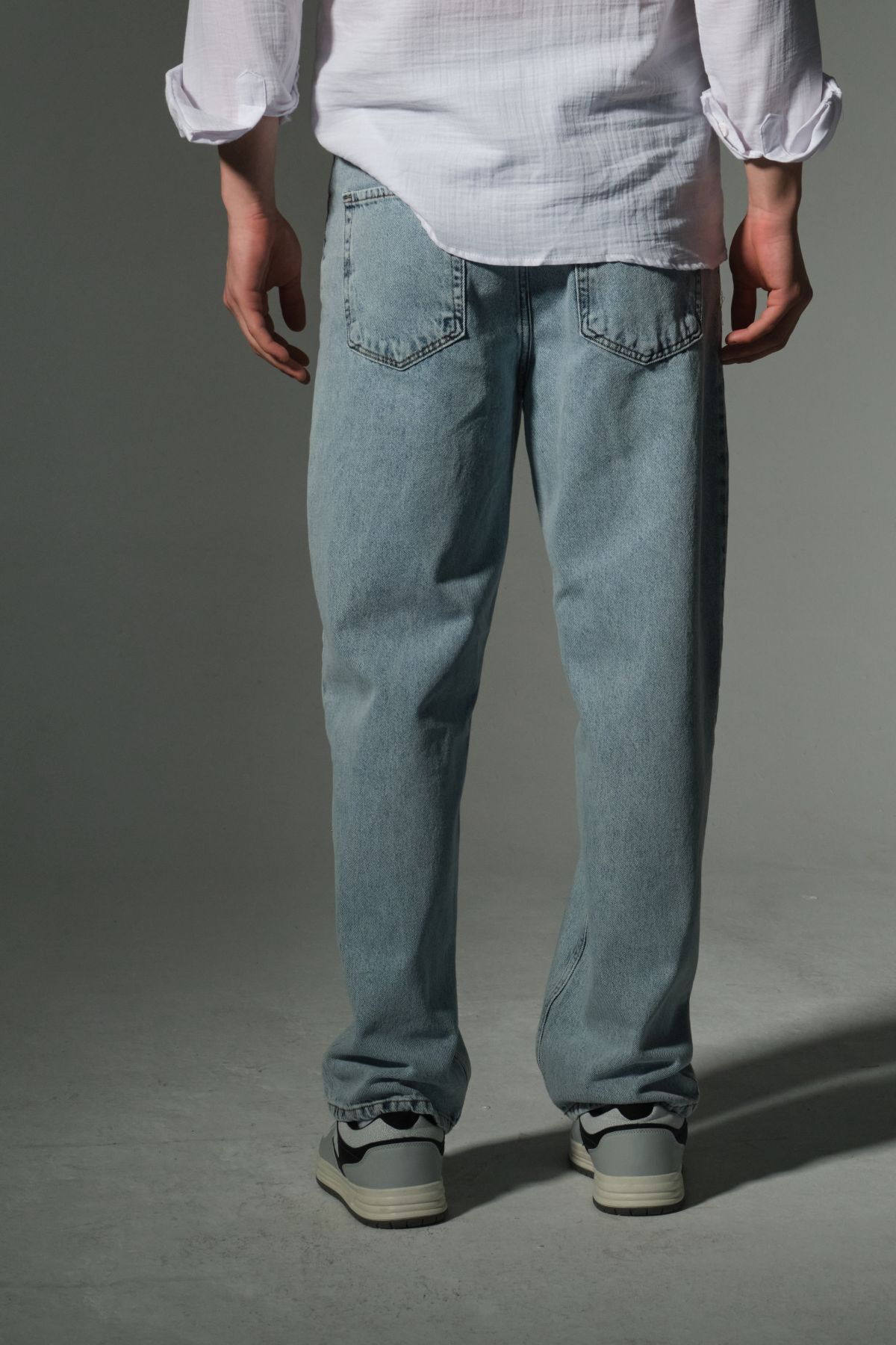 Domoda-"100% Cotton Jean Fabric Straight Leg Casual Baggy Men's Pants @Mantova 8