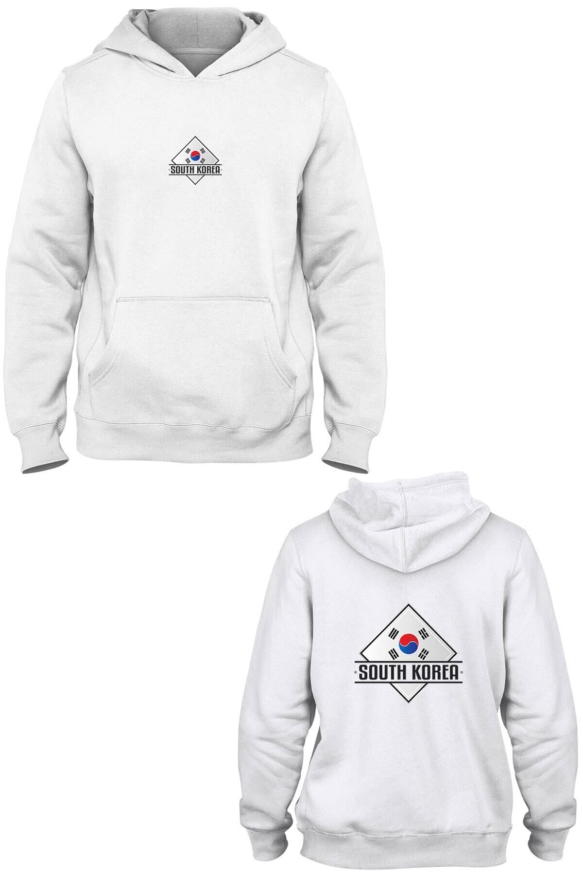Pisa Art Güney Kore Ön Arka Baskılı Kanguru Cepli Kapşonlu Sweatshirt Bll2254