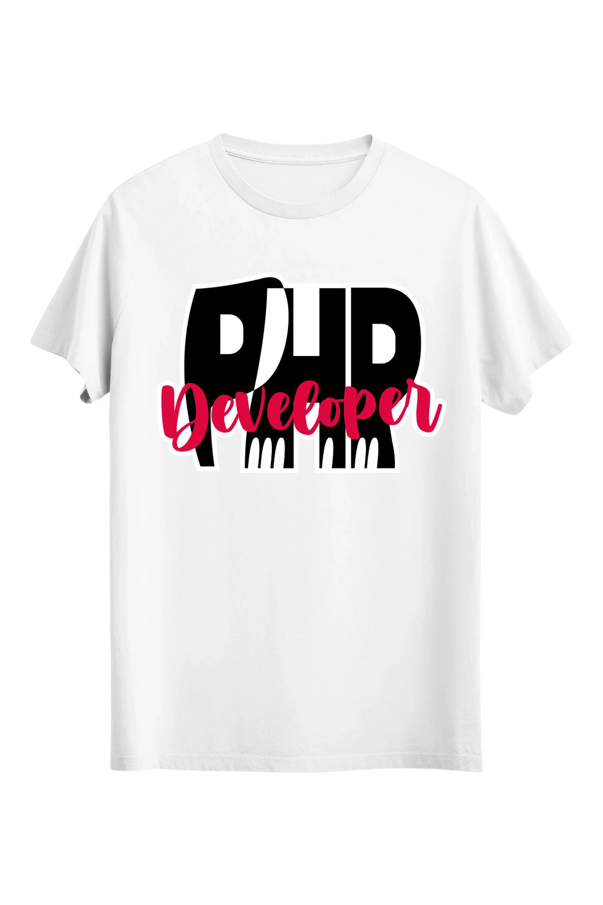 srcmarket Yazılımcılara Özel, Php Developer Baskılı Unisex Tshirt