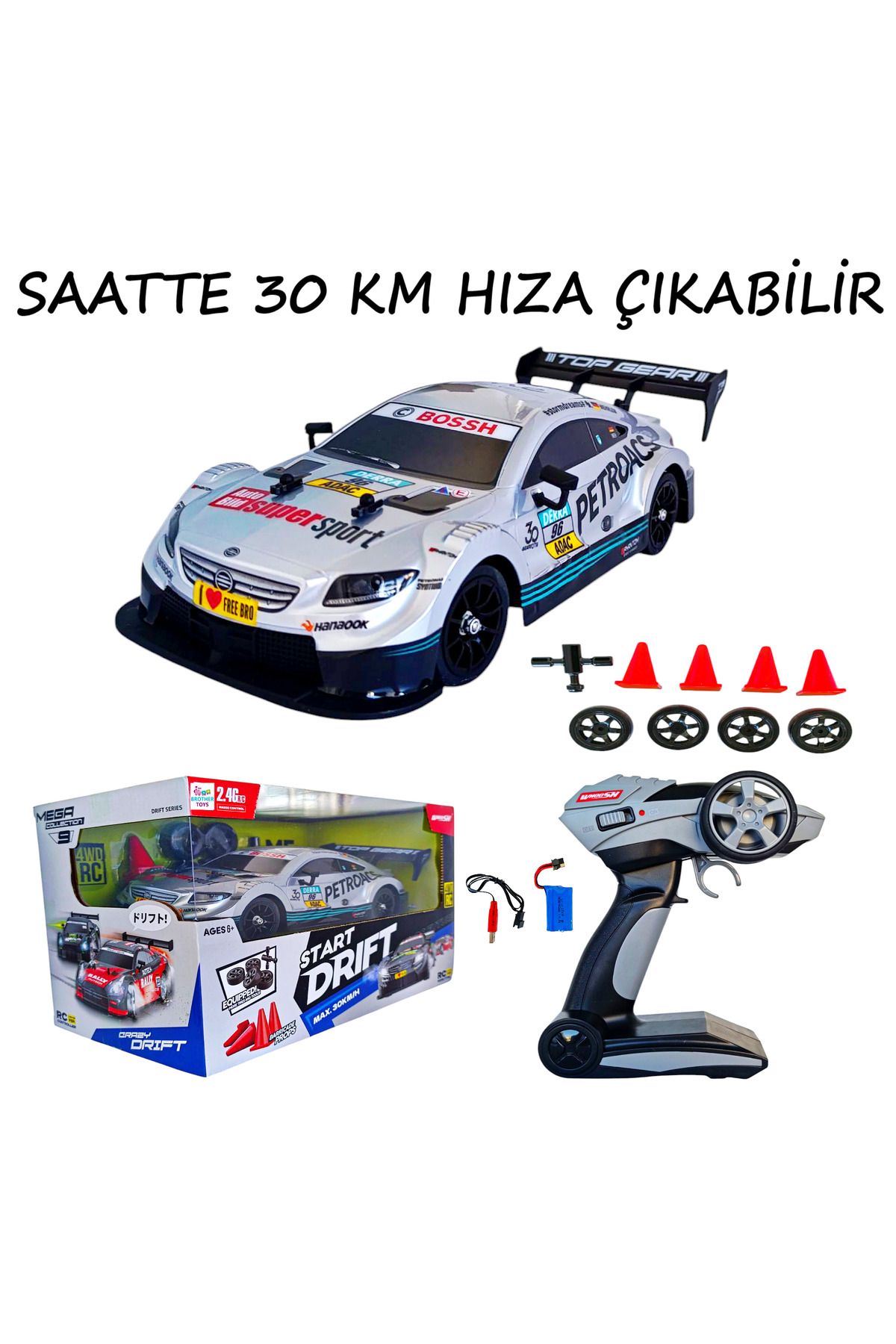 Brother Toys Uzaktan Kumandalı Full Fonksiyon 30 Km/h Hız Yapabilen Şarjlı Farları Yanabilen Oyuncak Araba