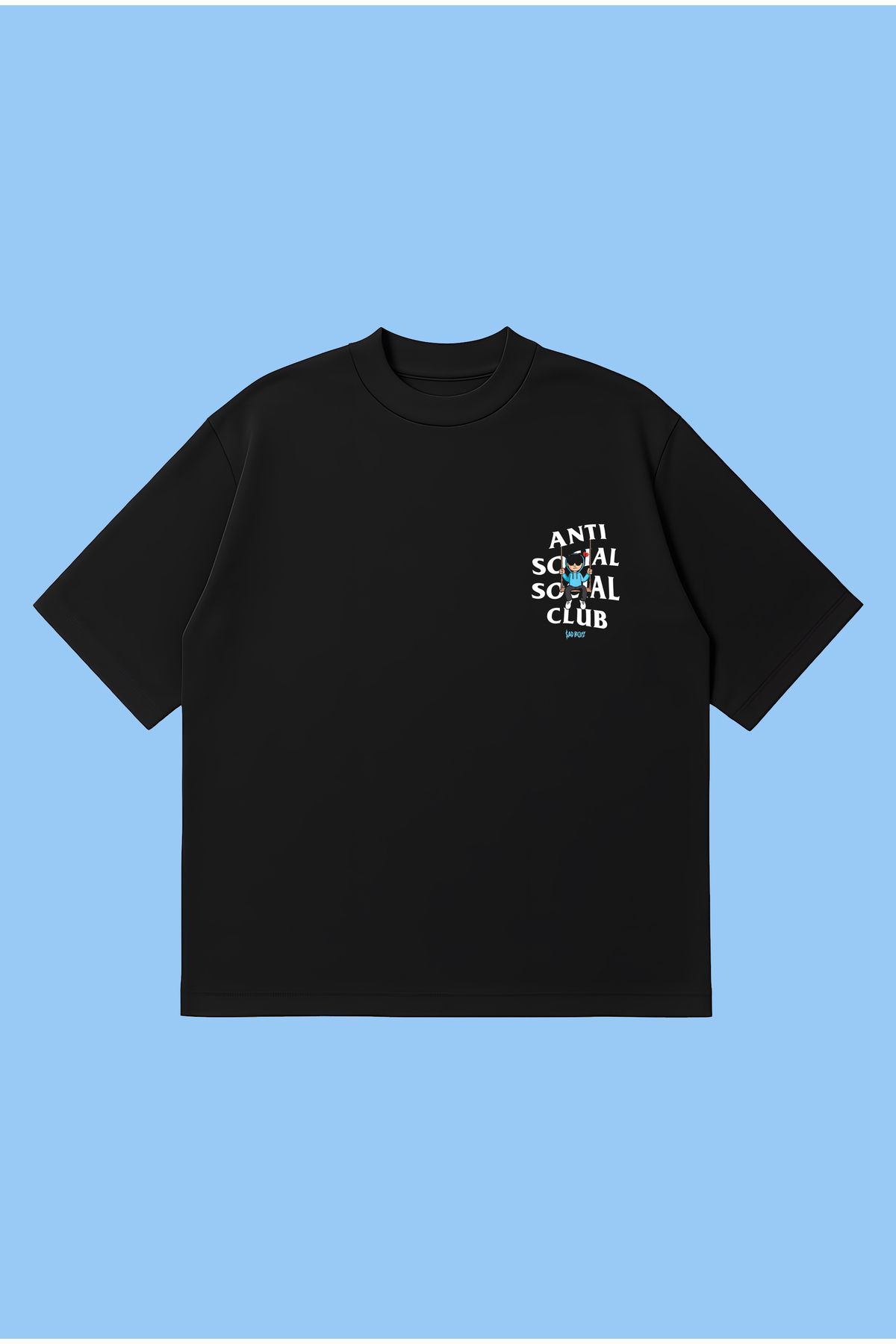 PURE POWER ASSC x SadBoyz Pembe Boxy Fit Oversize Unisex Tshirt – Baskılı Tişört | Streetwear