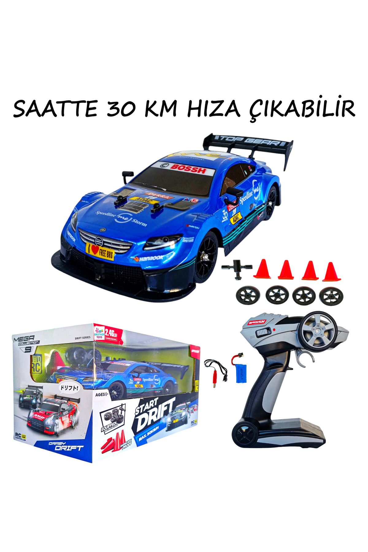 Brother Toys Uzaktan Kumandalı Full Fonksiyon 30 Km/h Hız Yapabilen Şarjlı Farları Yanabilen Oyuncak Araba