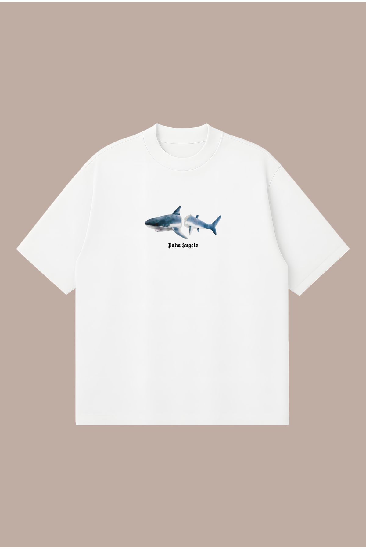 PURE POWER Palm Angels Shark Boxy Fit Oversize Unisex Tshirt – Baskılı Tişört | Streetwear