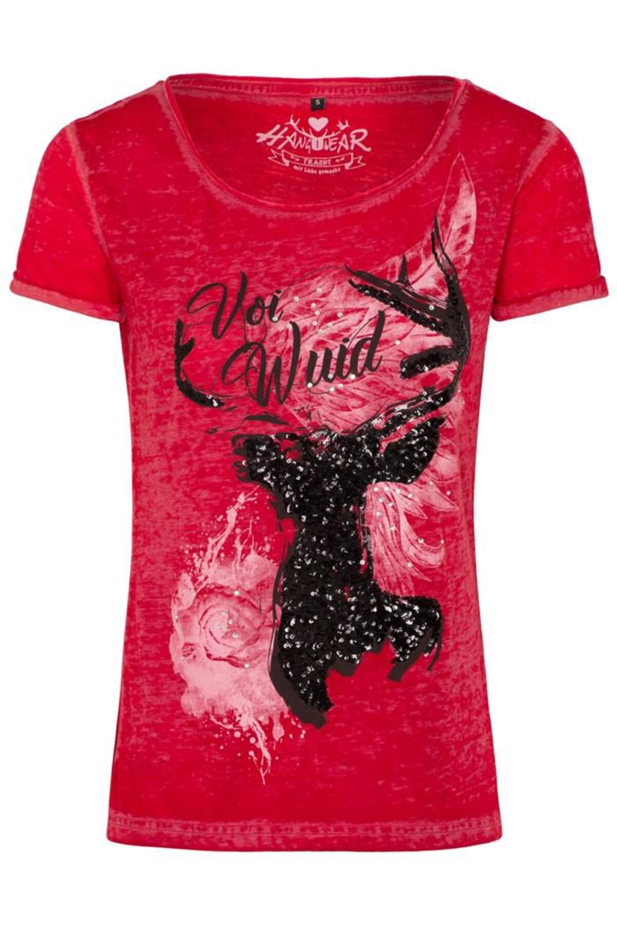 DEMOİSELLE Geyik Baskılı Payet İşlemeli Kadın T-shirt