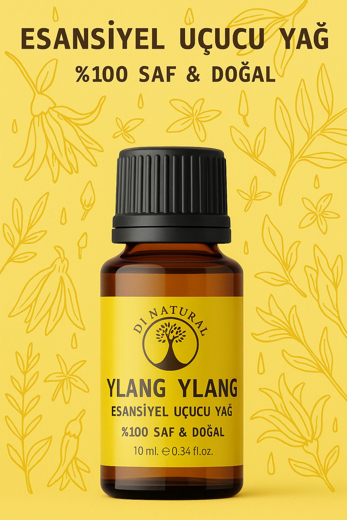 di naturel Ylang-Ylang Uçucu Yağ %100 Saf Doğal Esans Buhurdanlık Difüzör Oda Esansı 10 ml