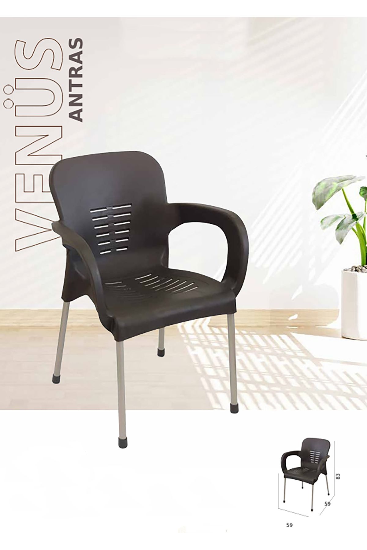 KANDİLLER VENÜS MODEL DEMİR AYAK PLASTİK SANDALYE 1 ADET