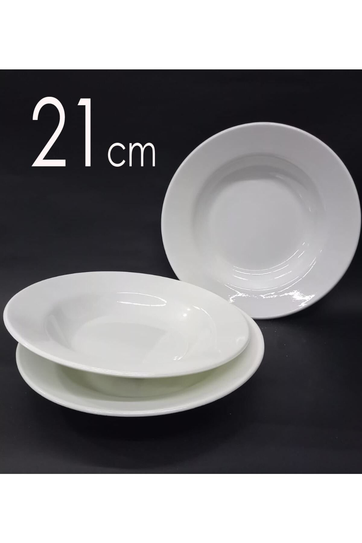 Ermiya 16 Adet %100 Kırılmayan Melamin 21cm Çukur Yemek Tabağı Tüm Derbelere Dayanıklı Sulu Ömürlük Tabak